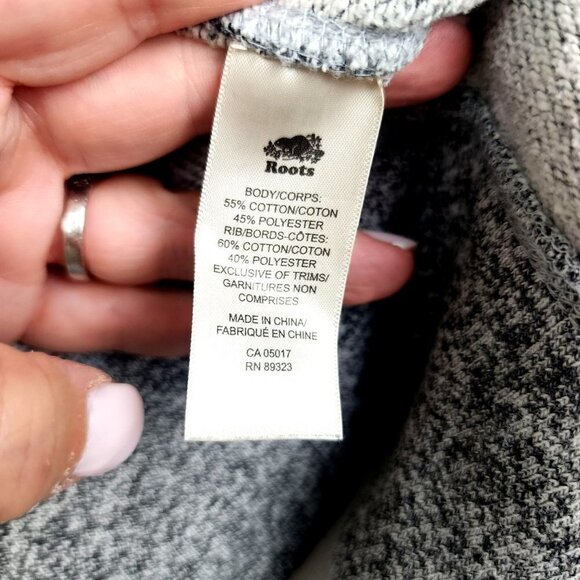 ROOTS Youth Original Full Zip Hoodie Salt & Pepper Boys XL - Picture 6 of 7